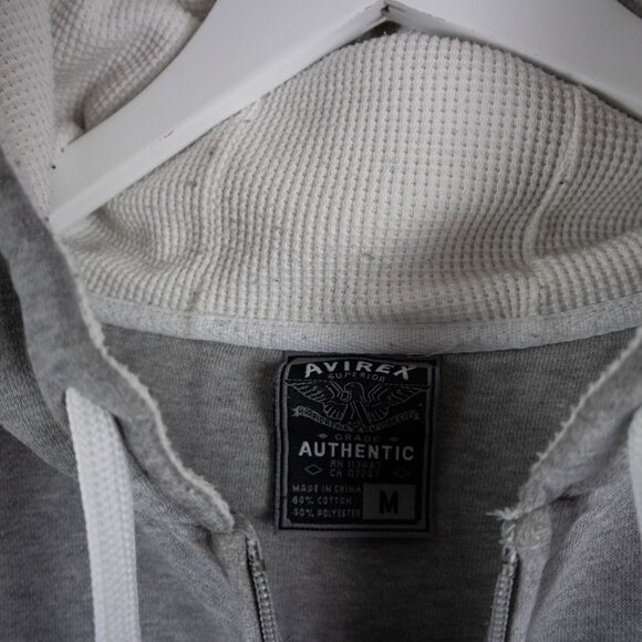 Avirex Double Layered Waffle Knit Accent Hoodie Mens - Picture 7 of 8